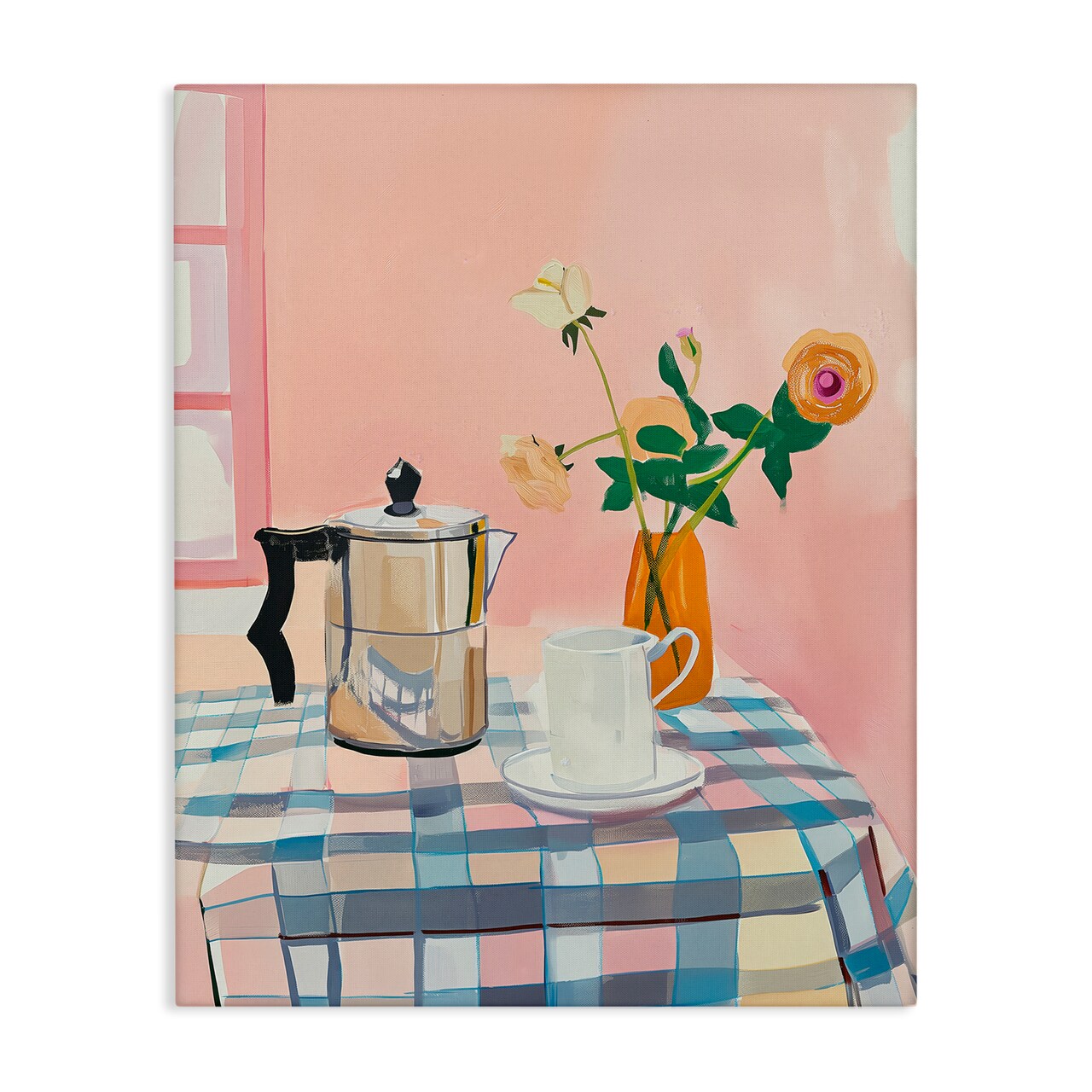 Stupell Industries Pink Retro Kitchen Table Canvas Design by Arlington Prints